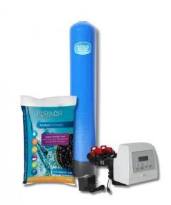 Filtro de carbon activado Purikor con valvula automatica por demanda PKVF27D y tanque de 14" x 65" con capacidad de 3 ft3
