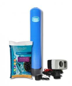 Filtro de carbon activado Purikor con valvula automatica por demanda PKVF26D y tanque de 10" x 54" con capacidad de 1.5 ft3
