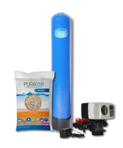 Filtro de zeolita Purikor con valvula automatica por demanda PKVF26D y tanque de 10" x 54" con capacidad de 1.5 ft3