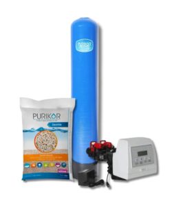 Filtro de zeolita Purikor con valvula automatica por demanda PKVF27D y tanque de 13" x 54" con capacidad de 2.5 ft3