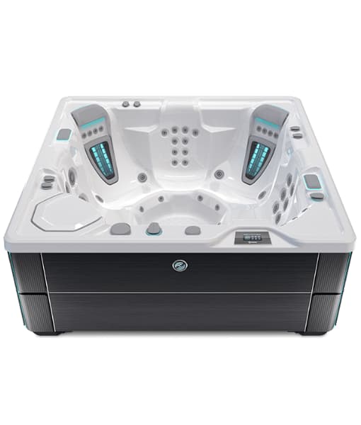 Spa para exterior Highlife modelo Vanguard con capacidad de 6 personas y gabinete color Blackwood