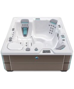 Spa para exterior Highlife modelo Sovereign con capacidad de 5 personas y gabinete color Java
