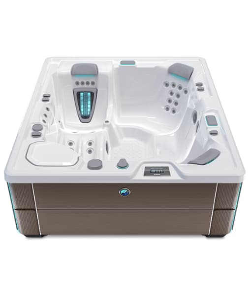 Spa para exterior Highlife modelo Sovereign con capacidad de 5 personas y gabinete color Java