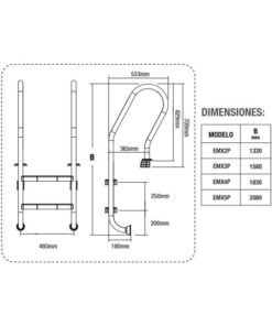 Dimensiones escaleras mixtas