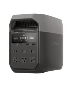 Estacion de energia portatil Delta 3 de 1024 Wh Litio LFP / 6 AC 1800 W (max. 2200 W) / 2 USB-C 100 W / capacidad para aumentar respaldo / cargador de coche 10 A a 12.6 V / conectividad WiFi y Bluetooth (App) / carga solar 500 W max