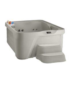 Spa para exterior Freeflow Azure con capacidad de 4 personas y gabinete color Sand