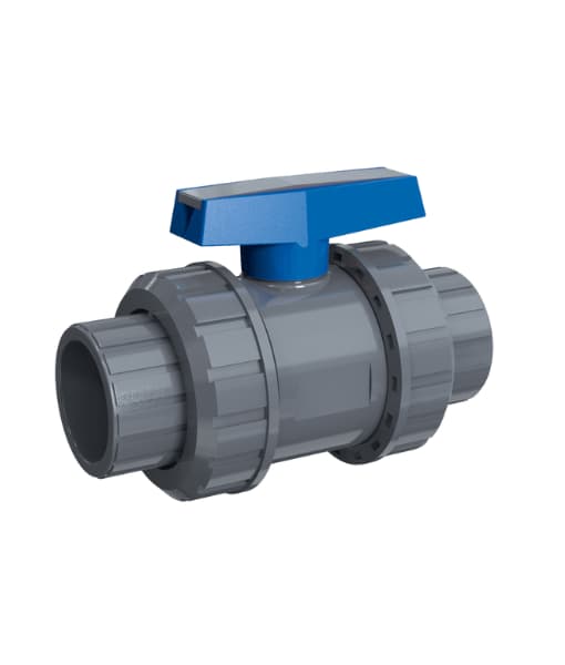 Valvula bola Inter Water con doble tuerca unión cementar de 3"