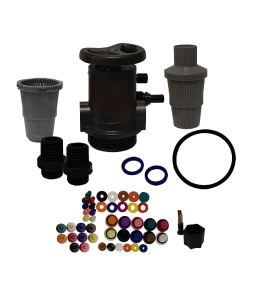 Valvula manual Aquex modelo 202 con conexiones de 3/4" para suavizadores con capacidades de 0.15 - 0.75 ft3
