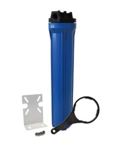Portacartucho Aquex de 2.5" x 20" con purgador y conexiones de 3/4"