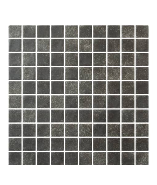 Hispano Glass - Mosaico serie Bruma negro antiderrapante 2.5 x 2.5 cm