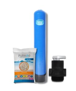 Filtro de zeolita Purikor con valvula manual PKVMF-3/4-2V y tanque de 9" x 48" con capacidad de 1 ft3