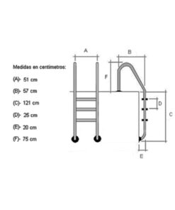 Alternative view of Escalera de 3 peldaños para alberca marca Panda