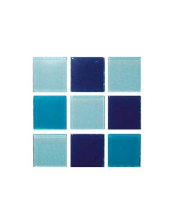 Cristalo Vitreo - Mosaico mezcla de azules 2.5 x 2.5