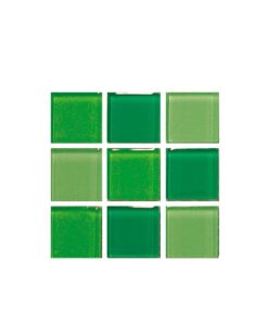Cristalo Vitreo - Mosaico mezcla de verdes 2.5 x 2.5