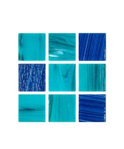 Cristalo Vitreo Luxe - Mosaico mezcla natura azul 3.5 x 3.5