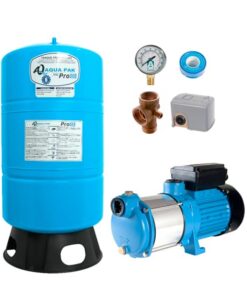Paquete hidroneumático Aqua Pak con motobomba STEP 0.75 HP y tanque de 20 gal para casas de hasta 4 baños