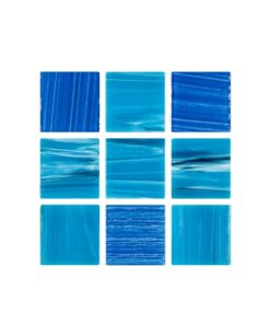 Cristalo Vitreo Luxe - Mosaico mezcla sky oscura 3.5 x 3.5